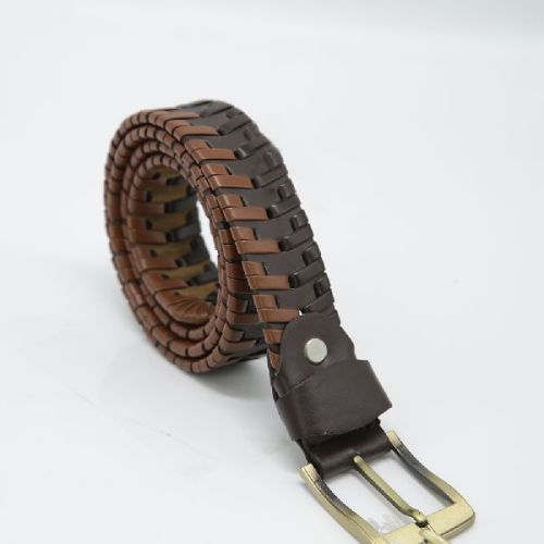 Mens Braided Stretch PU Leather Casual Waist Belt