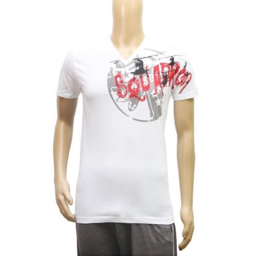 Mens Printed White V Neck T-Shirt, Age Group : Adult