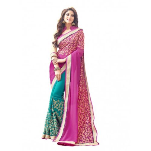 Printed Net Silk Saree, Color : Multi Color
