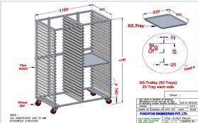 Clean Room Soft Gelatin Tray Trolley