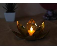 Lotus Votive Metal Tea Light Candle Holder In