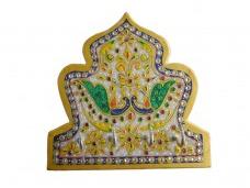Marble Keys Holder With Golden Peacock Design