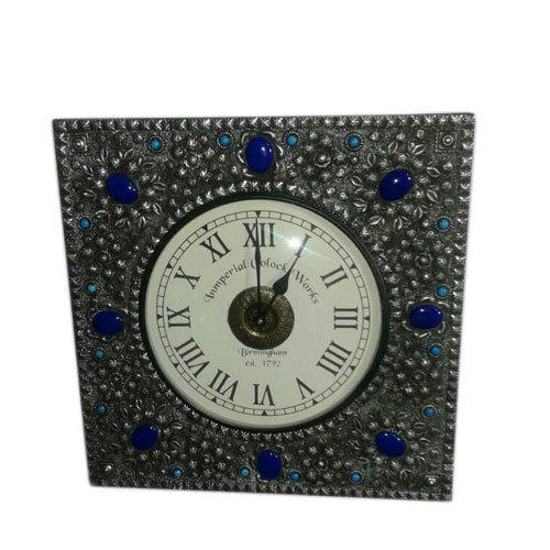 Square Shaped Wooden Clock, Color : Grey