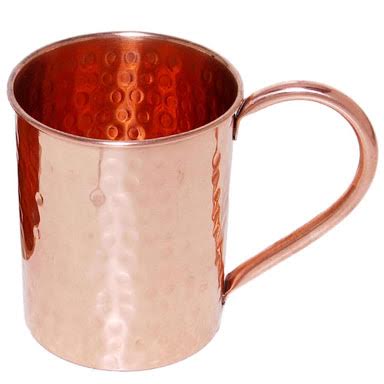 Straight Hammered Copper Mug, Size : 16 OZ