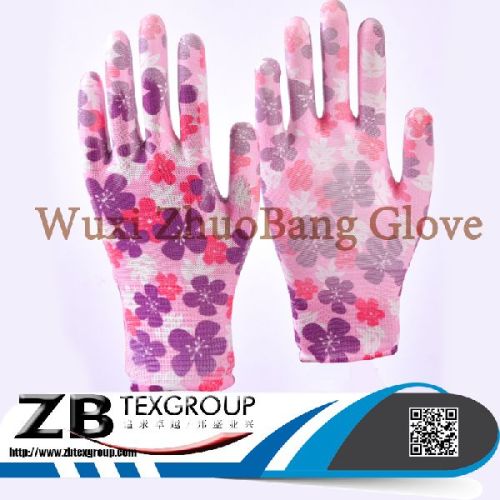 Colored Polyester Liner Printed Glove