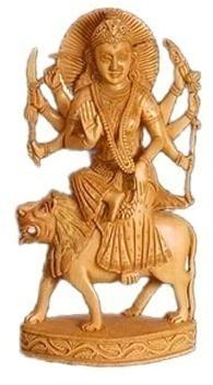 Wooden Maa Durga Statue, For Home Temple