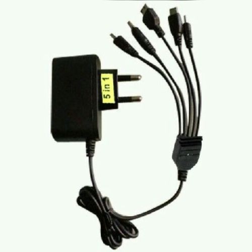 5 In 1 Travel Charger, Color : Black