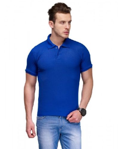 Mens Polo T-Shirts, Color : Blue