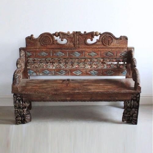 Reclaimed Wood Antique Sofa, For In Living Room