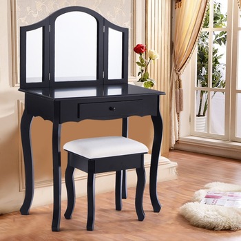 Wood Hotel Dressing Table, Color : Black