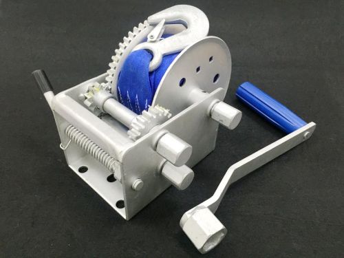 1000kg Hand Winch Strap/Webbing/Dyneema Rope 2speed- Boat Car Marine T
