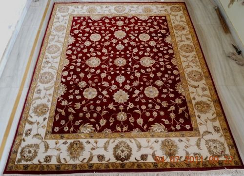 Hand Knotted Wool Silk Carpet, For Bathroom, Bedroom, Commercial, Outdoor, Prayer, Size : 4x6ft(122x183cm)