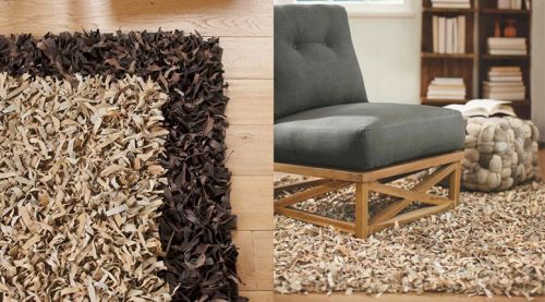 Cut Pile Handmade Leather Shaggy Carpet, Size : Customized