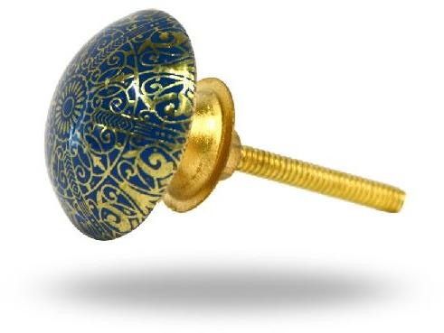 Handamde Brass Flower Etched Cabinet Knob