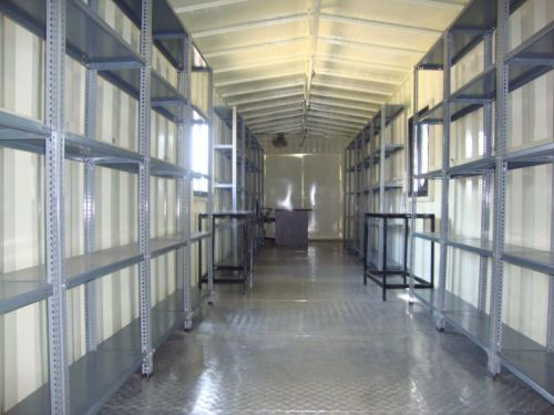 Portable Storage Cabin With Slotted Racks, Feature : Eco Friendly, Easily Assembled