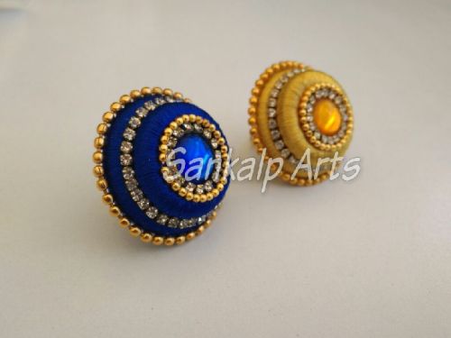 Round Silk Thread Finger Rings, Color : Multi