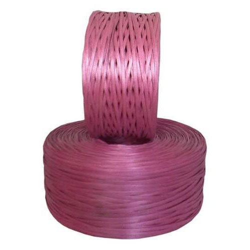 Pink Plastic Twine, Pattern : Plain