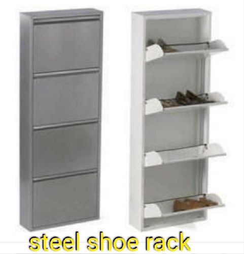 Wood Steel Shoe Racks, Color : Brown