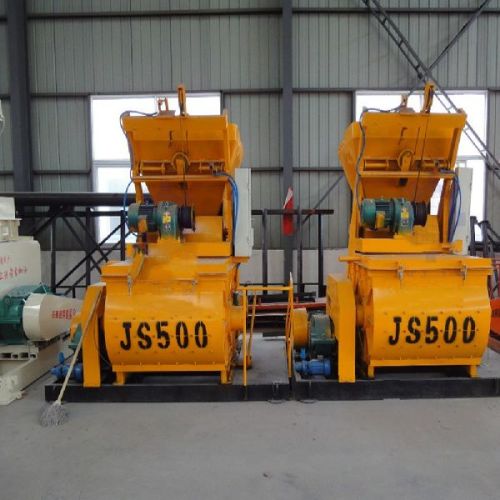Space Saving Automatic Gap Compensation Concrete Mixer