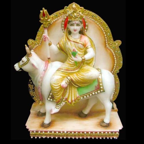 Marble Mata Shailputri Statue, Color : Golden)