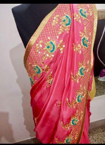 Silk Heavy Embroidered Sarees, Occasion : Bridal Wear, Festival Wear, Party Wear, Wedding Wear
