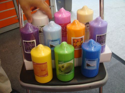 Pressed Colorful Pillar Candle