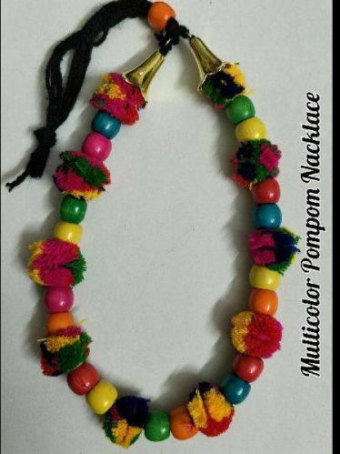Beads Pom Pom Necklace, Occasion : Party, Anniversary, Wedding Etc.