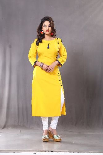 POLYESTER Ladies Kurti, Feature : SMOTH SILKI