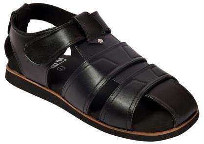 Mens Knight Black Diabetic & Orthopedic MCP Sandal