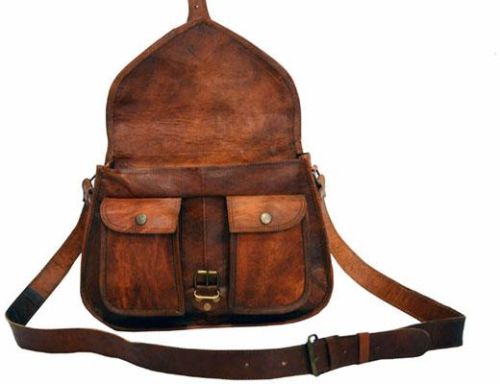 Ladies Leather Satchel Bags, Size : 30 X 10 X 22 Cm