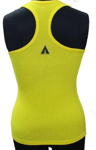 Cotton Plain Yellow Racerback Tank Top, Technics : Woven