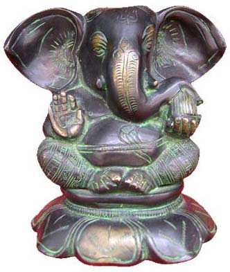 Polished Brass Ganesh Statue, For Home, Temple Etc., Pattern : Non Printed