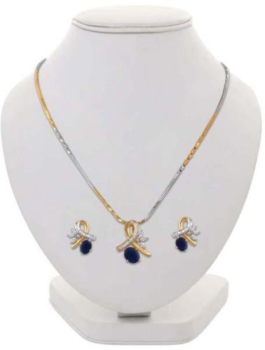 Penny Jewels Americon Diamond Blue Pendant Set