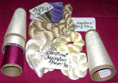 Muga Silk Yarn, For Bags, Making Garments, Mats, Technics : Machine Made