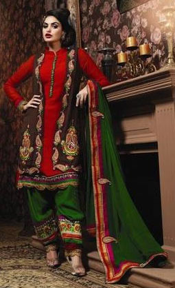 Plain Chiffon Non-Stitched Designer Salwar Suit, Occasion : Casual, Formal