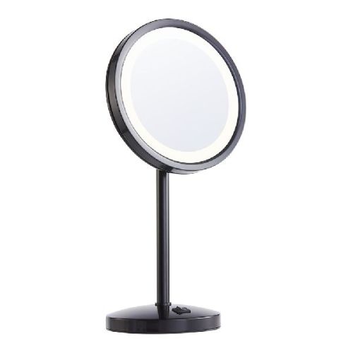 Matte Black Round Table Mirror
