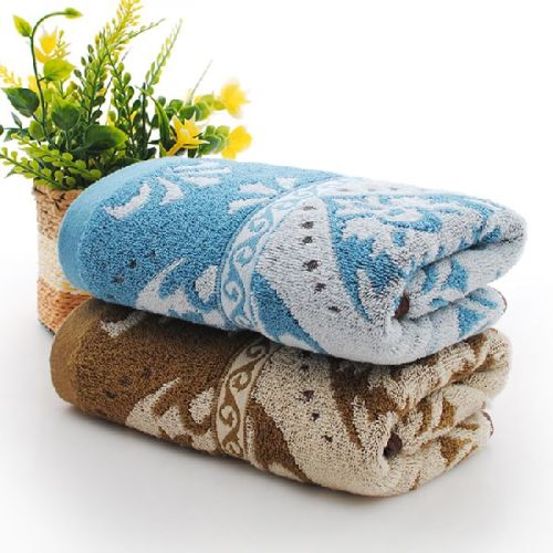 Flower Pattern Yarn Dyed Hand Towels