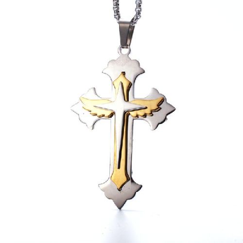 Custom Gold Silver Cross Pendant Cool Mens NeckLace