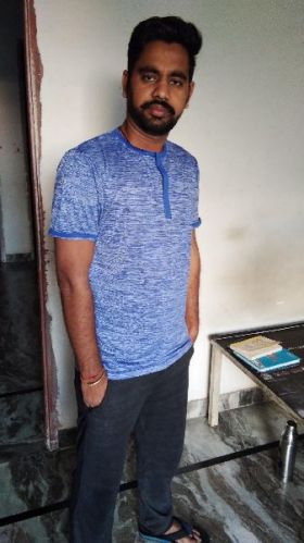 White and Blue Mixed Polyester Flackit Round Neck Half Sleeve T-Shirt