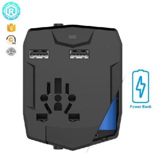 Rohs Travel Power Adapter 100 240v AC Electric Travel Plug With Built In Powerbank Uk Plug