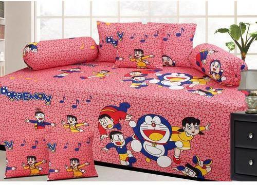 Cartoon Print Diwan Bed Sheet Set