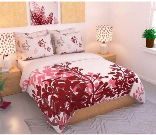 Floral Print Bed Cover Set, Pattern : Printed