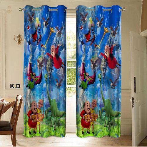 Devyansh Creations Motu Patlu Print Curtains, For Door, Pattern : Printed