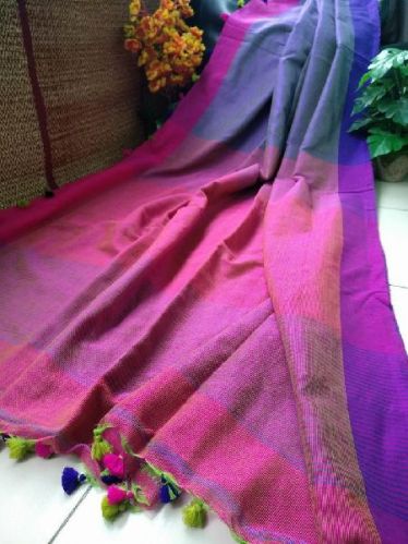 Soft Handloom Cotton Dual Tone Sarees