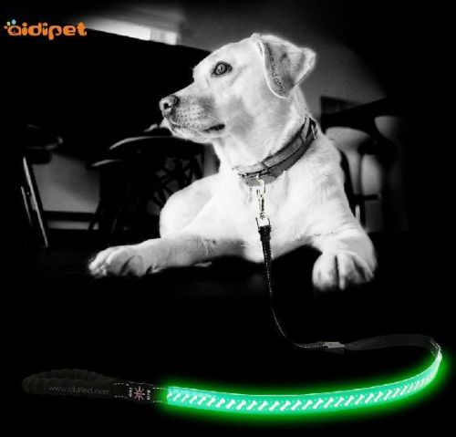 Durable Leather Glowing Up LED Dog Leash
