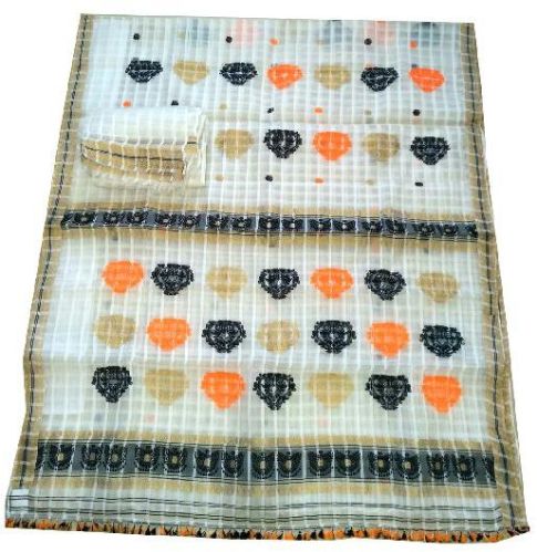 Eagle Group 100% Handloom Ready To Wear White Colored Zari Worked Saree