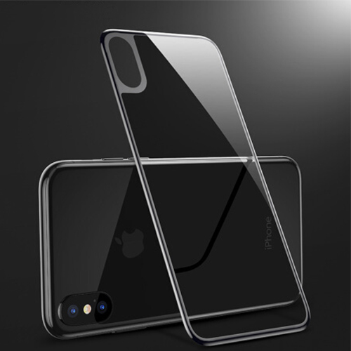Black Back Tempered Glass Case For iPhone X