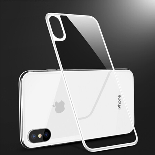 White Tempered Glass Back Case For iPhone X