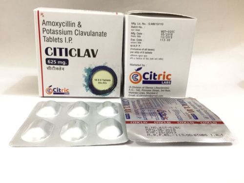 Citiclav 625 Mg Tablets, Packaging Type : Strip