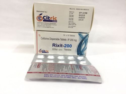 Cefixime Tablets, For Clinical, Hospital, Packaging Size : 10x10